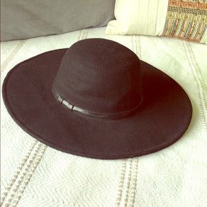 Black Wool Floppy Hat